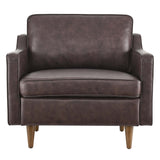 Impart Brown Genuine Leather Armchair - Ornate Home