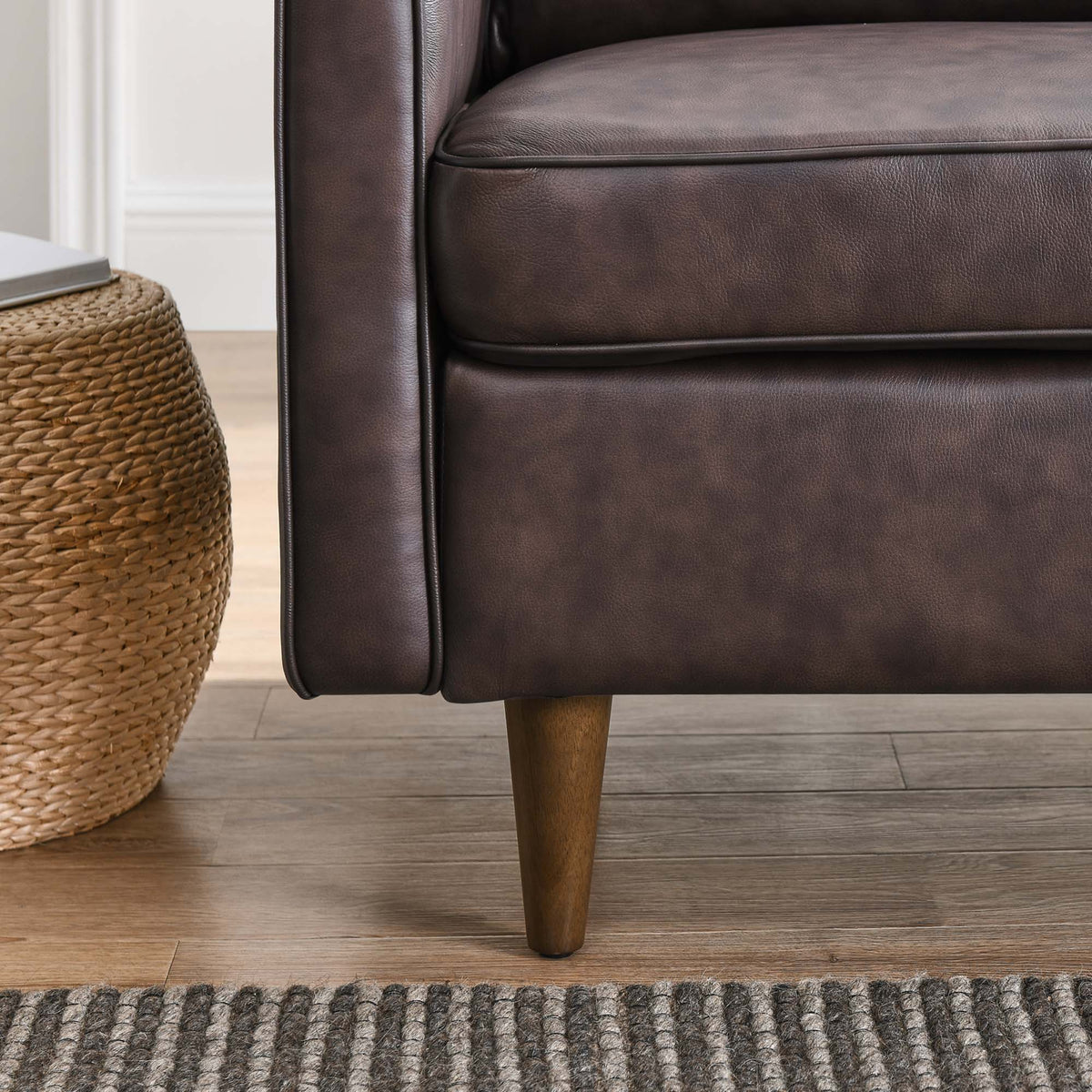 Impart Brown Genuine Leather Armchair - Ornate Home