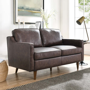 Impart Brown Genuine Leather Loveseat - Ornate Home