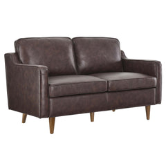 Impart Brown Genuine Leather Loveseat - Ornate Home