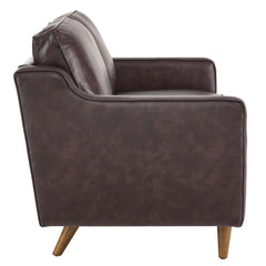 Impart Brown Genuine Leather Loveseat - Ornate Home