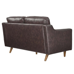 Impart Brown Genuine Leather Loveseat - Ornate Home