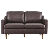 Impart Brown Genuine Leather Loveseat - Ornate Home