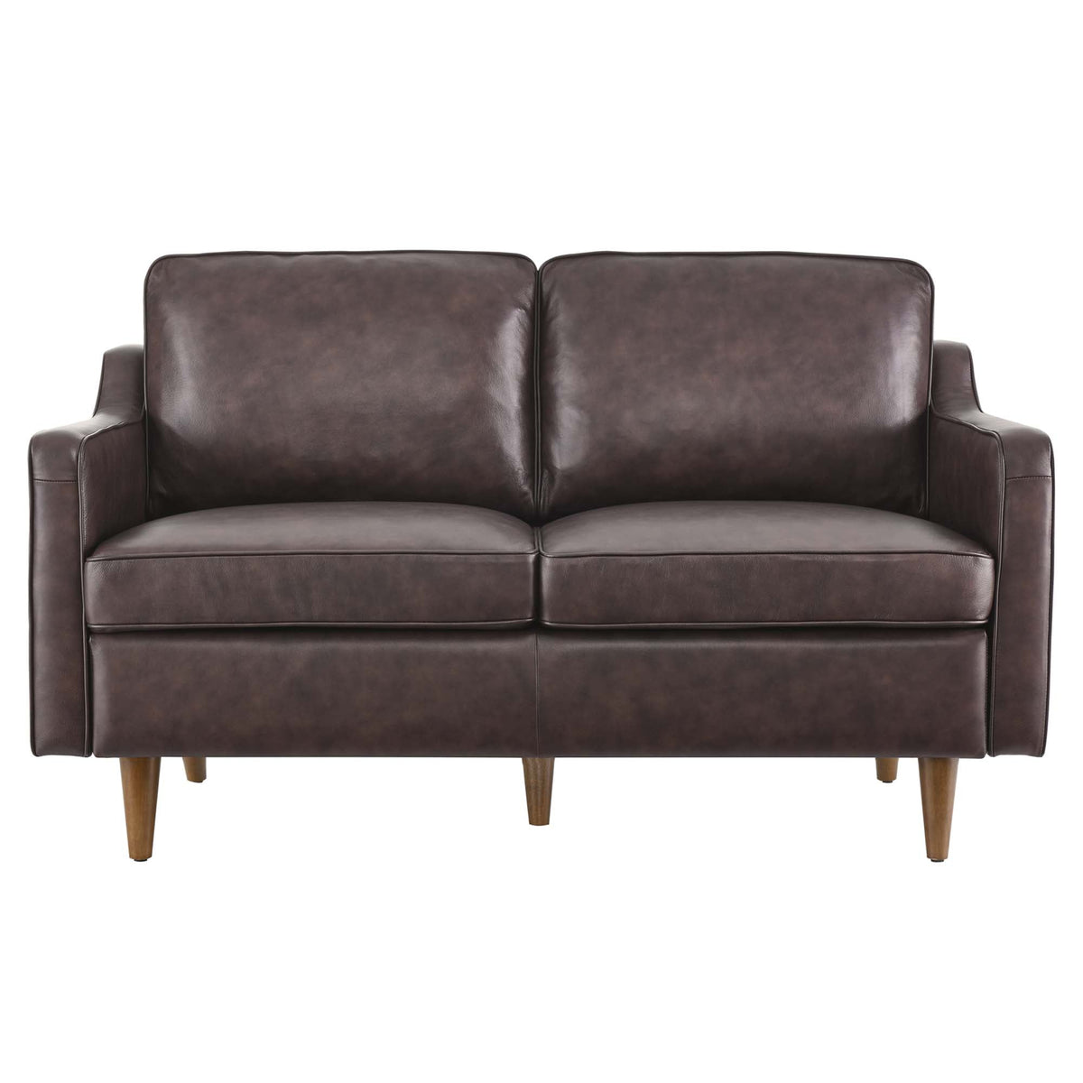 Impart Brown Genuine Leather Loveseat - Ornate Home