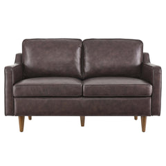 Impart Brown Genuine Leather Loveseat - Ornate Home
