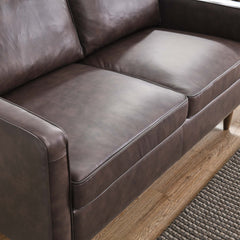 Impart Brown Genuine Leather Loveseat - Ornate Home