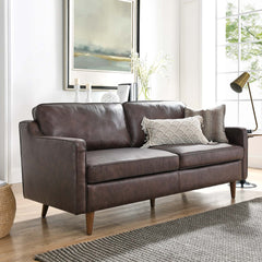 Impart Brown Genuine Leather Sofa - Ornate Home