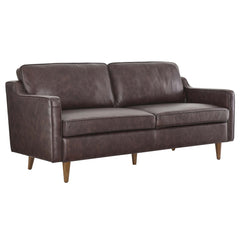 Impart Brown Genuine Leather Sofa - Ornate Home