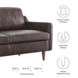Impart Brown Genuine Leather Sofa - Ornate Home