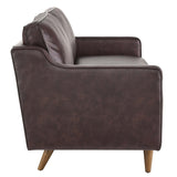 Impart Brown Genuine Leather Sofa - Ornate Home