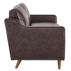 Impart Brown Genuine Leather Sofa - Ornate Home