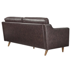 Impart Brown Genuine Leather Sofa - Ornate Home