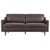 Impart Brown Genuine Leather Sofa - Ornate Home