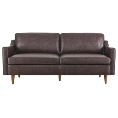 Impart Brown Genuine Leather Sofa - Ornate Home