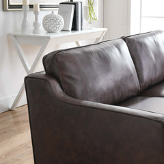 Impart Brown Genuine Leather Sofa - Ornate Home