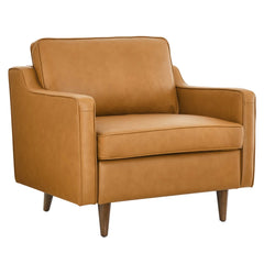 Impart Tan Genuine Leather Armchair - Ornate Home