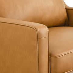 Impart Tan Genuine Leather Armchair - Ornate Home