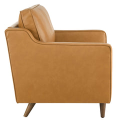 Impart Tan Genuine Leather Armchair - Ornate Home