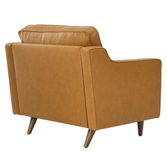 Impart Tan Genuine Leather Armchair - Ornate Home