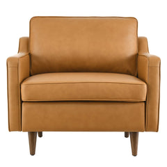Impart Tan Genuine Leather Armchair - Ornate Home