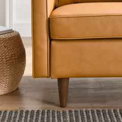 Impart Tan Genuine Leather Armchair - Ornate Home