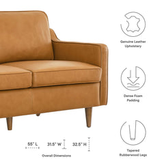 Impart Tan Genuine Leather Loveseat - Ornate Home