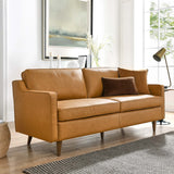 Impart Tan Genuine Leather Sofa - Ornate Home