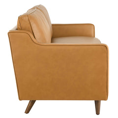 Impart Tan Genuine Leather Sofa - Ornate Home