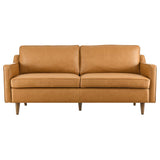 Impart Tan Genuine Leather Sofa - Ornate Home