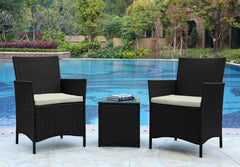 Imperia Patio 2-Person Seating Group with End Table with Cream Cushions - Ornate Home