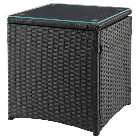 Imperia Patio 2-Person Seating Group with End Table with Cream Cushions - Ornate Home