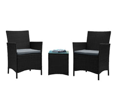 Imperia Patio 2-Person Seating Group with End Table with Grey Cushions - Ornate Home