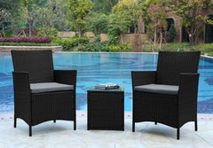 Imperia Patio 2-Person Seating Group with End Table with Grey Cushions - Ornate Home