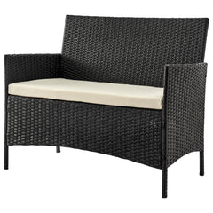 Imperia Patio 4-Person Conversation Set with Coffee Table with Cream Cushions - Ornate Home