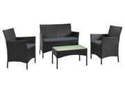 Imperia Patio 4-Person Conversation Set with Coffee Table with Grey Cushions - Ornate Home