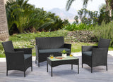 Imperia Patio 4-Person Conversation Set with Coffee Table with Grey Cushions - Ornate Home