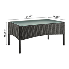 Imperia Patio 4-Person Conversation Set with Coffee Table with Grey Cushions - Ornate Home