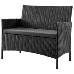 Imperia Patio 4-Person Conversation Set with Coffee Table with Grey Cushions - Ornate Home