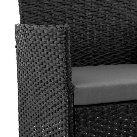 Imperia Patio 4-Person Conversation Set with Coffee Table with Grey Cushions - Ornate Home