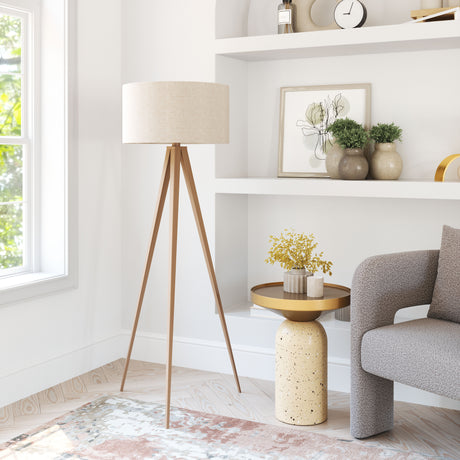 Imperial Beige & Natural Floor Lamp - Ornate Home