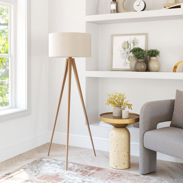 Imperial Beige & Natural Floor Lamp - Ornate Home