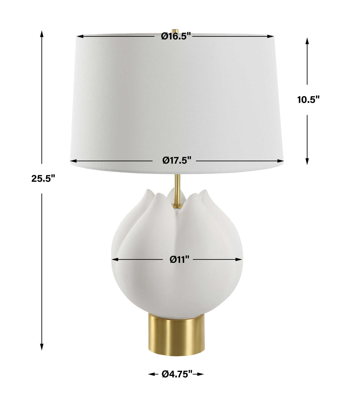 In Bloom White Table Lamp - Ornate Home