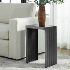 In The Groove Silver Aluminum Accent Table - Ornate Home