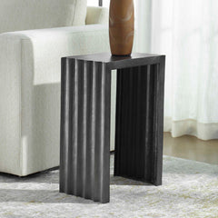 In The Groove Silver Aluminum Accent Table - Ornate Home