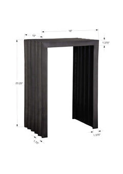 In The Groove Silver Aluminum Accent Table - Ornate Home
