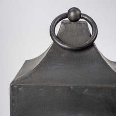 Ina Charcoal Short Metal Candle Holder Lantern - Ornate Home