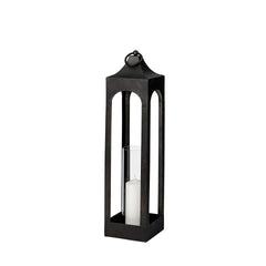 Ina Charcoal Tall Metal Candle Holder Lantern - Ornate Home