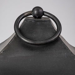 Ina Charcoal Tall Metal Candle Holder Lantern - Ornate Home