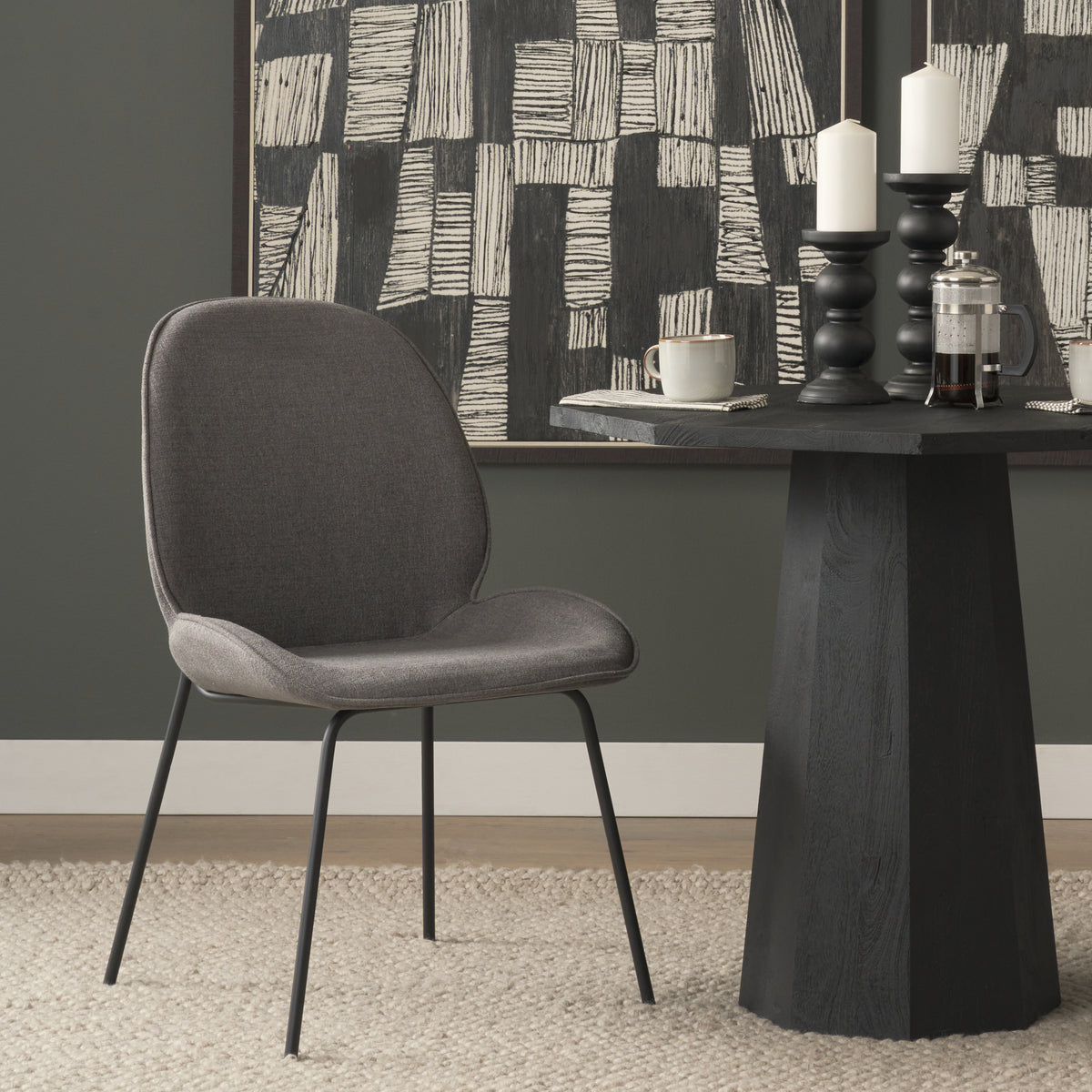 Inala Gray Curved Back Dining Side Chair (Set of 2) - Ornate Home