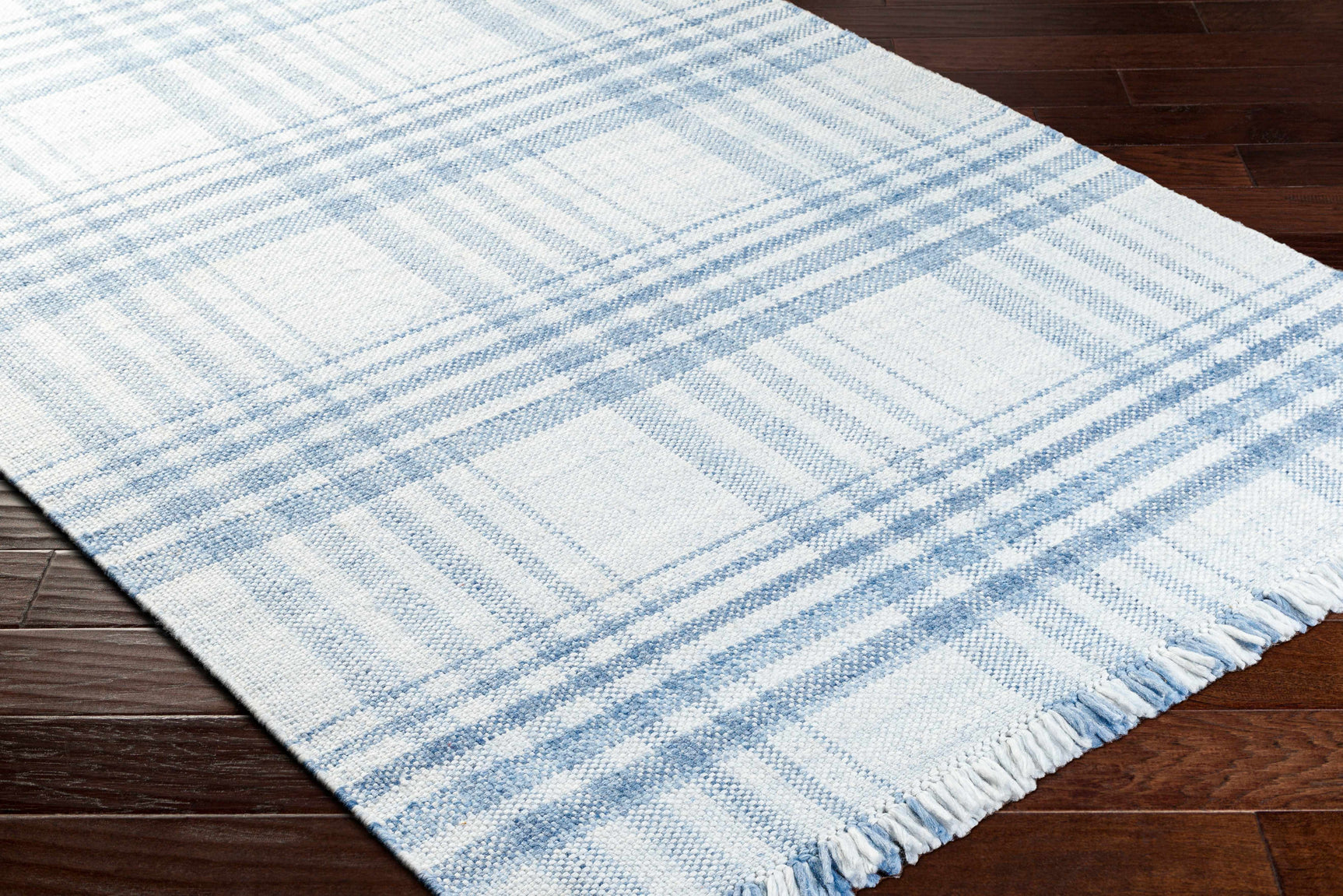 Inara Blue Plaid Area Rug - Ornate Home
